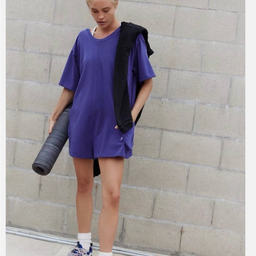 NWT Free People Purple Short Sleeve Romper